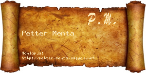 Petter Menta névjegykártya